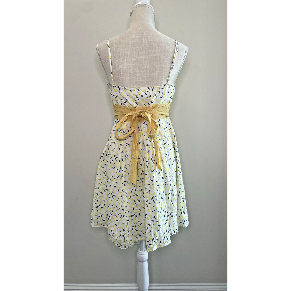 Katia Mini Babydoll Dress Cherry Sundress Y2K Cocktail Prom Yellow Coquette M - Picture 4 of 12
